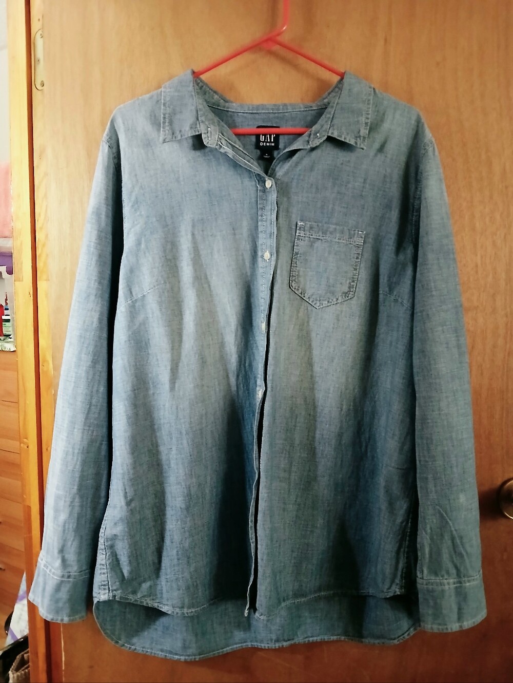 GAP Light Blue Denim Button-Up Shirt, XL